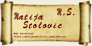 Matija Stolović vizit kartica